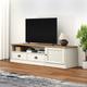 Meuble tv vigo blanc 156x40x40 cm bois massif de pin The Living Store Blanc