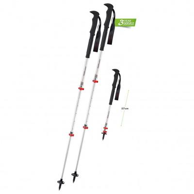 Komperdell - Explorer Compact Powerlock - Trekkingstöcke Länge 90-120 cm grau/rot