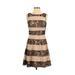 Jessica Simpson Cocktail Dress - A-Line: Tan Brocade Dresses - Women's Size 4