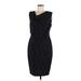 Donna Karan New York Casual Dress - Sweater Dress: Black Marled Dresses - Women's Size 8