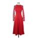 ASOS Cocktail Dress - Party Crew Neck 3/4 sleeves: Red Solid Dresses - Women's Size 4