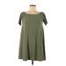 Derek Heart Casual Dress - Shift: Green Solid Dresses - Women's Size Medium
