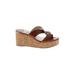 Jimmy Choo Wedges: Brown Solid Shoes - Women's Size 37.5 - Open Toe