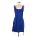 Emma & Michele Casual Dress - Shift: Blue Dresses - Women's Size Medium