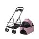 Pet cart Pet Cart Dog Cat Stroller Small Pet Cart Lightweight and Foldable Outdoor Travel (Color : Tan)