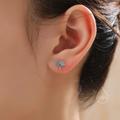 Enamel Ginkgo Leaf Stud Earrings in Sterling Silver, Petite Earrings, Small Stud, Nature Inspired