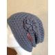 Crochet Hat.crochet Winter Hat.women's Beanie Hat With Flower.knit Spring Hat.slouchy Hat.knit Grey Warm Hat.knit Women's Accessory