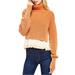 Free People Sweaters | Free People Womens Crochet Hem Pullover Sweater, Orange, Nwt | Color: Orange | Size: M