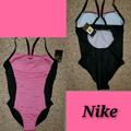 Nike Swim | Nike Racerback One Piece Padded Sport Swimsuit | Color: Black/Pink | Size: M
