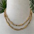 J. Crew Jewelry | J. Crew Gold Tone Metal Chain Cylinder Bead Vintage Style Necklace | Color: Gold | Size: Os