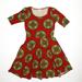 Lularoe Dresses | 045 Lularoe A-Line Large Casual Dress With Fun Print | Color: Green/Red | Size: L