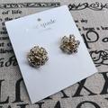 Kate Spade Jewelry | Kate Spade Gold Tone Cluster Rhinestone Crystal Stud Earrings | Color: Gold/White | Size: Os