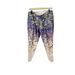 Anthropologie Pants & Jumpsuits | Anthropologie Leifdottir Floral Metallic Purple Dress Pant Size 8 Cropped | Color: Cream/Purple | Size: 8