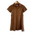 Zara Dresses | Missing Waist Tie Zara Camel Faux Suede Short Sleeve Button Down Dress Size 10 | Color: Brown | Size: 10g