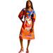 Anthropologie Dresses | Anthropologie Farm Rio Puff Sleeve Tropical Bird Printed Midi Dress Size Xl New | Color: Blue/Orange | Size: Xl