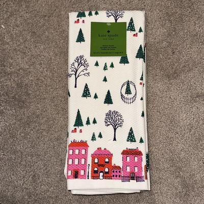 Kate Spade Holiday | Kate Spade Set Of Two Holiday Towels! | Color: Pink/White | Size: Os