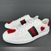 Gucci Shoes | Gucci Ace Heart Love Sylvie Logo Leather Women 435638 Sneakers Eu 41.5 | Color: Red/White | Size: 11.5