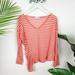 Anthropologie Tops | Anthropologie Fred & Sibel 100% Linen Asymmetric Ruched Striped Top Size Xs | Color: Orange/White | Size: Xs