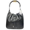 Gucci Bags | Gucci Gg Black Bamboo Silver Charm Leather Drawstring Shoulder Purse Hobo Bag | Color: Black/Silver | Size: Os