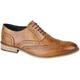 ROAMERS BLACK / TAN BROWN LEATHER 5 EYELET BROGUE OXFORD SHOE (UK 7, TAN BROWN)