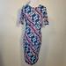 Lularoe Dresses | Lularoe: Julia Geometric Pullover T-Shirt Knee-Length Jersey Knit Dress | Color: Blue/Pink | Size: S