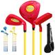 Complete Golf Clubs Set for Kids: Golf Wood Club, Golf Iron Club, Golf Putter- Ideal Golf for Boys and Girls to Practice Swing (age 2-3,Blue(with bag))