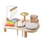Generic Drum Kit Kids Toy - Montessori Educational Toy Drum Kit With Xylophone | Wooden Xylophone And Wind Chime Toys For Boys And Girls Ages 2+