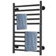 YIHANSS Towel Warmer with Timing Function, Wall Mounted Heated Towel Rail Radiator for Bathroom, 10 Bar 304 Stainless Steel Heated Towel Rail, Matte Black, 72X45x10cm,Hardwired