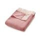 Herringbone Fringed Throw Blanket Quality Luxury Woven Super Soft Cozy Couch Bed Chair Sofa Garden Picnic Travel Washable Perfect Cover Blanket in 130 x 180 cm Coral Pink