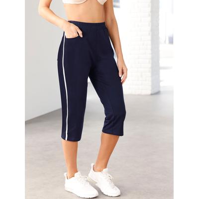 Caprihose, Damen, Gr. 56, Normalgrößen, blau (marine), 100% Baumwolle, unifarben, kurz, Hosen Image