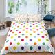 Loussiesd Polka Dots Bedding Set Colorful Circles Duvet Cover For Kids Adults Women Rainbow Geometry Comforter Cover Multicolor Dots Bedspread Cover Bedroom Decor Quilt Cover 3Pcs King Size