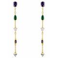 Paar Ohrhänger AMOR "2033581" Ohrringe Gr. Silber 925 (Sterlingsilber), bunt (gelbgoldfarben, lila, weiß, grün, grün) Damen Ohrhänger