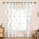 JIUZHEN Grey Embroidered Voile Curtains for Living Room for Bedrooms Sheer Net Curtains for Windows Eyelet Curtains With Tiebacks 52 x 88 Inch 2 Panels