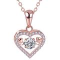 HAODUOO Bleeding Necklace Love Gift Necklace Heart Valentine's Sports Necklace Day Moving Crown Luxury Necklaces Long Necklaces (Color : Rose Gold-b, Size : One Size)