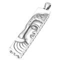 VOYADE S925 Sterling Silver Personalised Anitta Buddha Openwork Pendant, Men's Half Buddha Pendant Necklace,Silver,Pendant + Chain 55cm