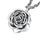 VOYADE S925 Sterling Silver Fashion Rose Pendant, Women's Delicate Flower Collarbone Chain Pendant Necklace,Silver,Pendant + Chain 60cm