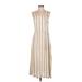 Mango Casual Dress - Midi: Tan Stripes Dresses - Women's Size 4