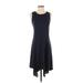 Simply Vera Vera Wang Casual Dress - A-Line: Blue Solid Dresses - Women's Size X-Small