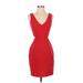 Express Casual Dress - Sheath: Red Solid Dresses - Women's Size X-Small