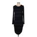 White House Black Market Casual Dress - Sweater Dress: Black Marled Dresses - New - Women's Size X-Small