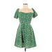 Re:named Casual Dress: Green Floral Motif Dresses - New - Women's Size Medium