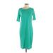 Lularoe Casual Dress - Midi: Teal Solid Dresses - Women's Size Large