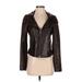 Cole Haan Faux Leather Jacket: Brown Jackets & Outerwear - Women's Size Small