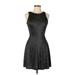 Divided by H&M Cocktail Dress - A-Line: Black Solid Dresses - Women's Size 10