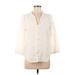 LC Lauren Conrad Long Sleeve Blouse: Ivory Tops - Women's Size Medium