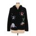 ESSENTIALS by Maggie Track Jacket: Below Hip Black Print Jackets & Outerwear - Women's Size X-Large