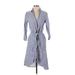 Saks Fifth Avenue Casual Dress - Shirtdress: Blue Dresses - Women's Size X-Small