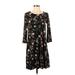 Nine Britton Casual Dress: Black Floral Dresses - Women's Size Small