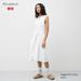 Women's Cotton Seersucker Belted Sleeveless Dress | White | Small | UNIQLO US