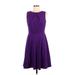 Alyx Casual Dress - DropWaist: Purple Solid Dresses - Women's Size 8